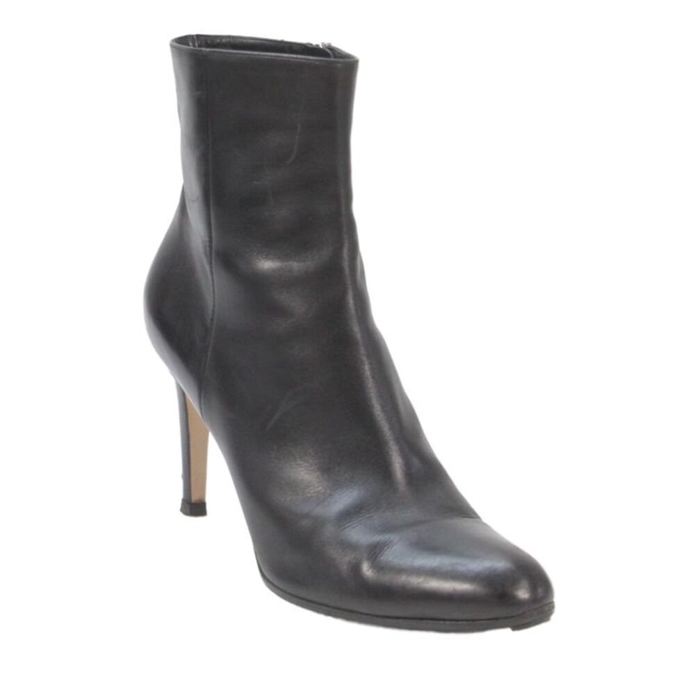 Gianvito Rossi Womens Side Zip Stiletto Leather Booties Black Size 42